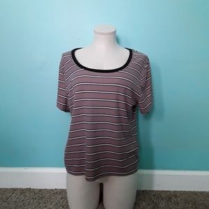 Charlotte Russe Mauve Striped Tee